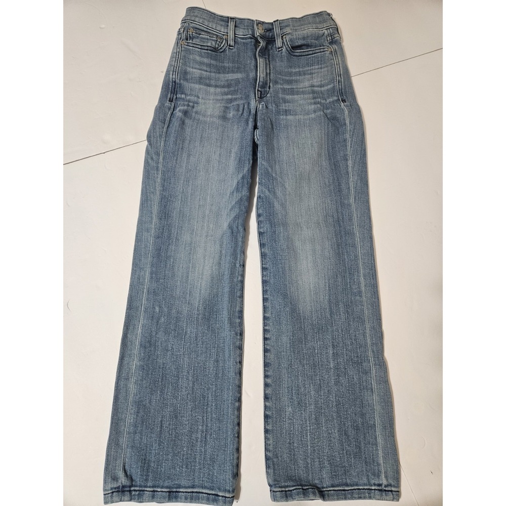 AYR The Pop Wide Straight Leg Ankle Medium Wash Jeans Size 26S Short Made In LA